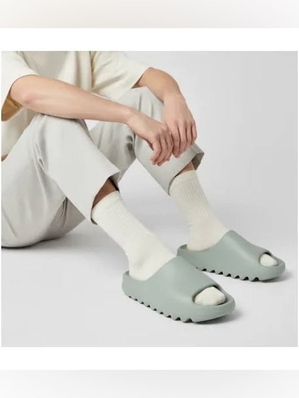 adidas YZY Slide in Salt. 9